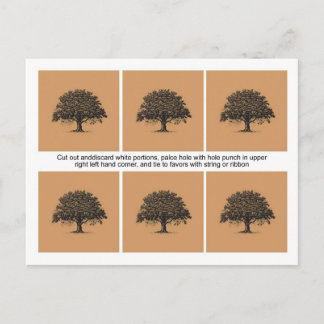 6春ツリーブラウン/ブラック結婚式の引き出物ラベル ポストカード
