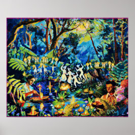 6月うぶな人フォークアートサマーお祝いポスター ポスター