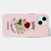 6月かわいらし誕生月花名前をカスタムする Case-Mate iPhoneケース (裏面 (横))