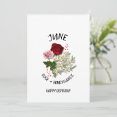 6月かわいらし誕生月花誕生日カード (スタンド正面)