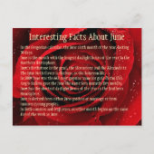 6月についての興味深い事実 ポストカード (正面)