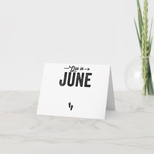 6月に支払いベビー発表の妊娠ギフト サンキューカード (正面)