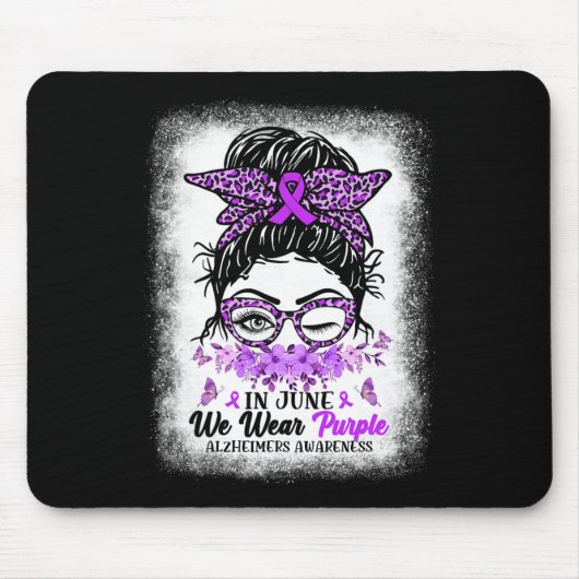 6月に私たちは衣服紫アルツハイマー認識度メッシーB マウスパッド (正面)
