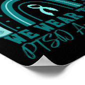 6月に私たち衣服ティール(緑がかった色)リボンレインボーウォリアーPtsd A ポスター (角)