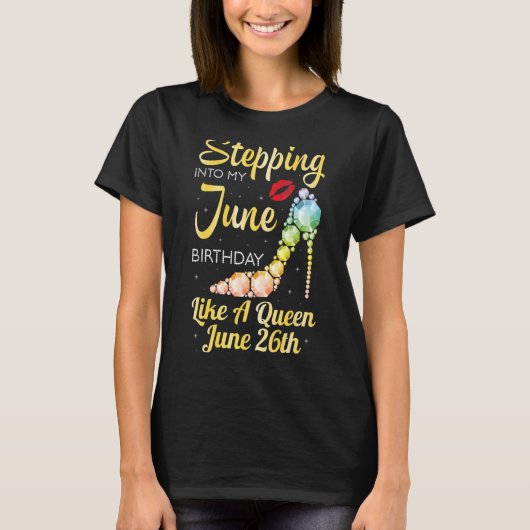 6月のクイーンのような誕生日に入る Tシャツ (正面)