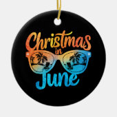 6月のクリスマスサングラスおもしろい夏休み セラミックオーナメント (正面)