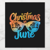 6月のクリスマス サングラス 面白い 夏のバケーション ワインラベル (シングルラベル)