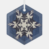 6月のスノーフレークキルトオーナメント ガラスオーナメント (正面)