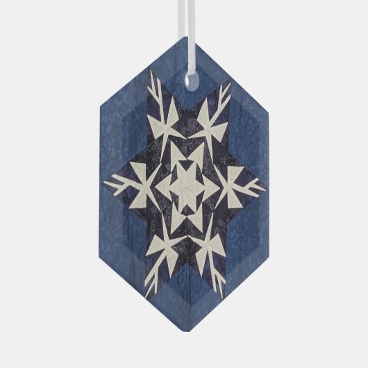 6月のスノーフレークキルトオーナメント ガラスオーナメント (正面右)