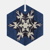 6月のスノーフレークキルトオーナメント ガラスオーナメント (裏面)