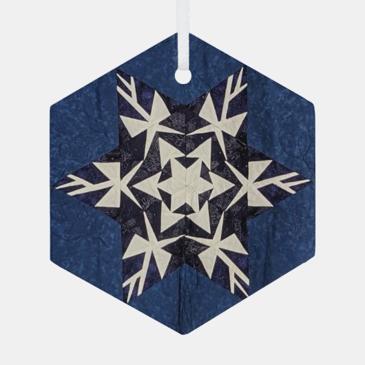 6月のスノーフレークキルトオーナメント ガラスオーナメント (裏面)