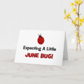 6月のバグを期待してい妊婦のる カード (黄色い花)
