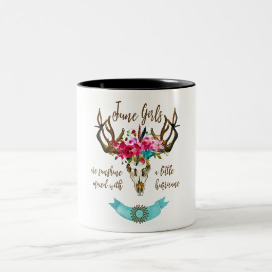 6月の女の子はサンシャインだ。ボホスカルボヘミアン ツートーンマグカップ (中央)