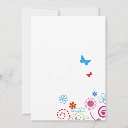 6月の庭の写真の招待状 招待状 (裏面)