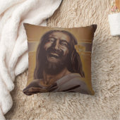 6月の月の笑うイエス・キリストの枕 クッション (ブランケット)