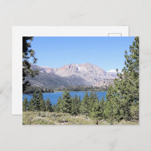 6月の湖と東シエラネバダ山脈,カリフォルニア州 ポストカード (正面/裏面)