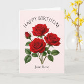6月の薔薇の誕生日 カード (黄色い花)