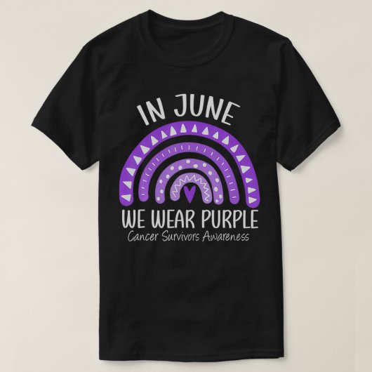 6月の虹,紫のがんを克服した衣服・アワ Tシャツ (デザイン正面)