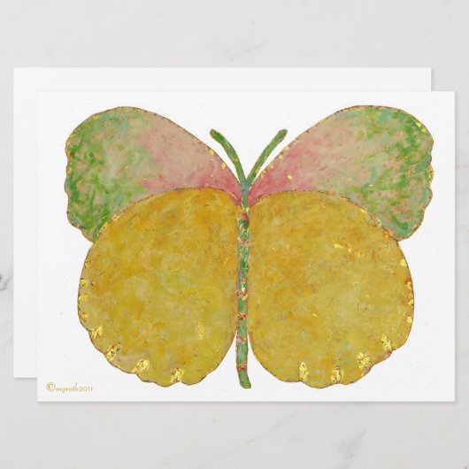 6月の蝶の誕生発表 案内状 (正面/裏面)