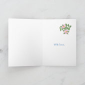 6月の誕生日カードが青でドグロスをパーソナライズ カード (内部)