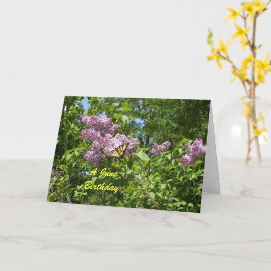 6月の誕生日 カード (黄色い花)