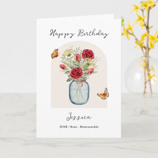 6月の誕生月フラワー 誕生日 カード (黄色い花)
