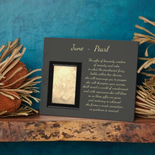 6月の誕生石真珠 フォトプラーク (側面)