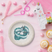 6月の誕生石龍：パール ペーパープレート (パーティー)