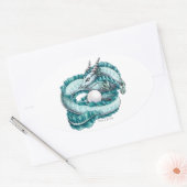 6月の誕生石龍:パール 楕円形シール (封筒)