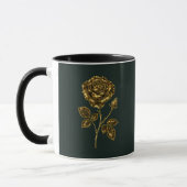 6月の誕生花バラの名入れゴールドマグカップ マグカップ (左)