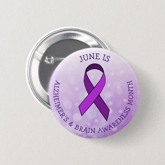 6月はアルツハイマーと脳の認識度月 缶バッジ (正面&裏面)