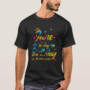 6月は私の誕生日Yesは、全体の月の絞り染め Tシャツ