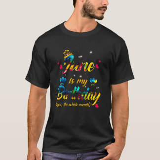 6月は私の誕生日Yesは、全体の月の絞り染め Tシャツ
