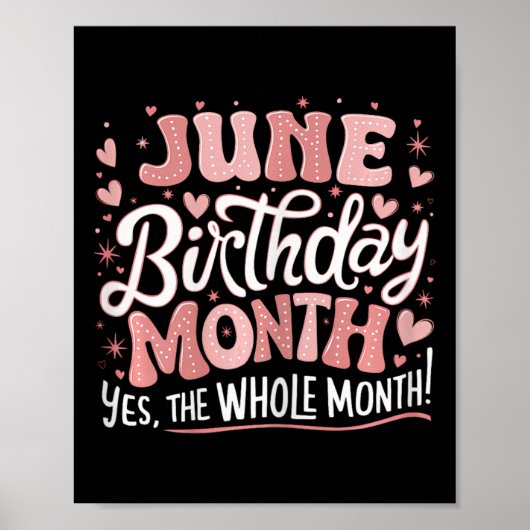 6月は私の誕生日Yes全体の月ピンク誕生 ポスター (正面)