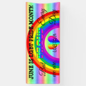 6月はLGBTプライド月ボタン 横断幕 (縦)