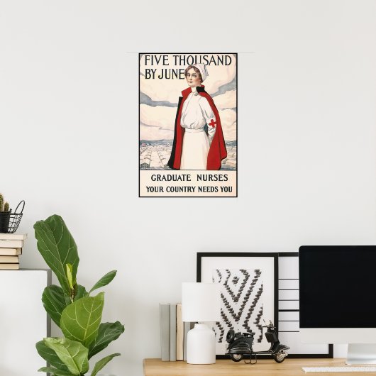6月までに5000人のナース募集ポスター ポスター (ホームオフィス)