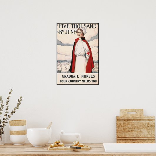 6月までに5000人のナース募集ポスター ポスター (キッチン)