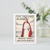 6月までに5000人のナース募集ポスター ポストカード (スタンド正面)