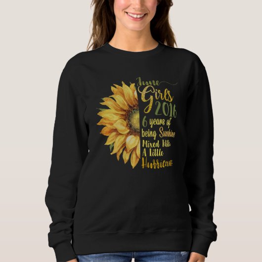 6月ガール2016 6歳6サンシャイン誕生日 スウェットシャツ (正面)