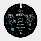 6月バラとハニーサックル誕生日記念 メタルオーナメント (正面)