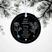 6月バラとハニーサックル誕生日記念 メタルオーナメント