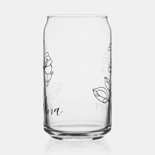 6月パーソナライズされたハニーサックル誕生花の贈り物 ガラス缶 (右)