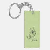 6月パーソナライズされたハニーサックル誕生花の贈り物 キーホルダー (正面左)