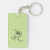 6月パーソナライズされたハニーサックル誕生花の贈り物 キーホルダー (裏面)