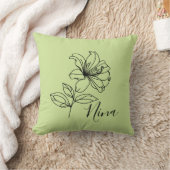 6月パーソナライズされたハニーサックル誕生花の贈り物 クッション (ブランケット)