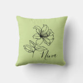 6月パーソナライズされたハニーサックル誕生花の贈り物 クッション (裏面)