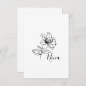 6月パーソナライズされたハニーサックル誕生花の贈り物 サンキューカード (正面/裏面)