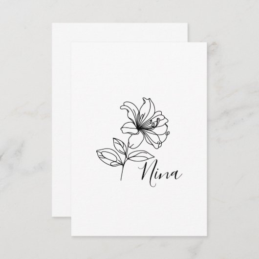 6月パーソナライズされたハニーサックル誕生花の贈り物 サンキューカード (正面/裏面)