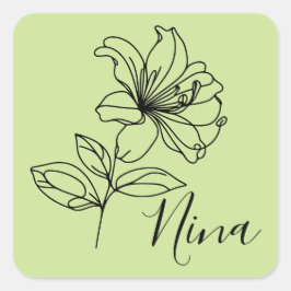 6月パーソナライズされたハニーサックル誕生花の贈り物 スクエアシール