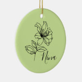 6月パーソナライズされたハニーサックル誕生花の贈り物 セラミックオーナメント (右)